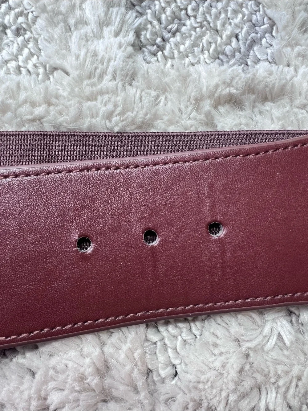 Women’s Wide Brown Leather Elastic Belt with Gold Buckle